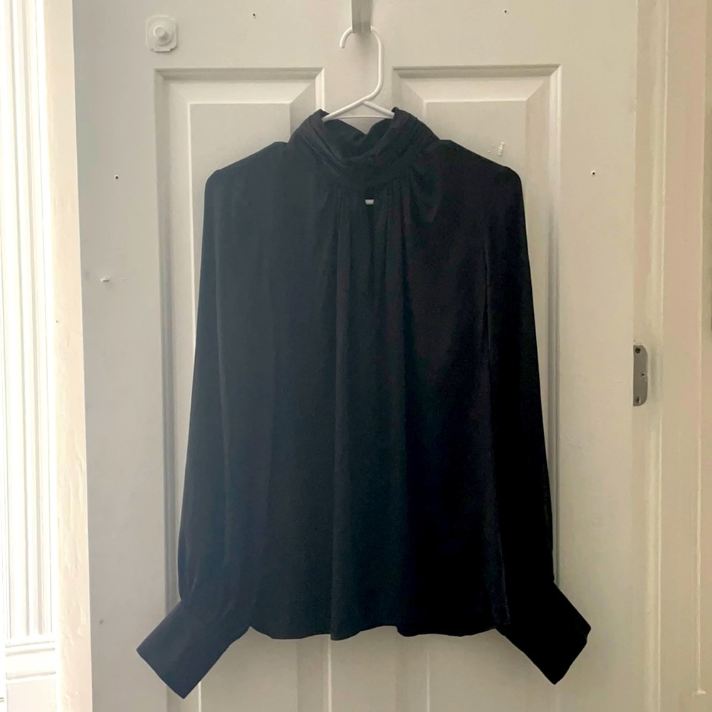 Badgley Mischka Black Silk Blouse ✨ Size M
